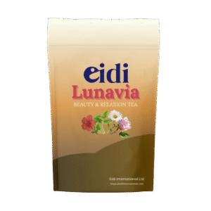 Lunavia – Beauty & Relaxation Herbal Tea | 20 Pyramid Tea Bags | Rose, Hibiscus, Chamomile & Lemon Balm | by Eidi